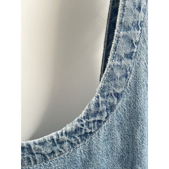 Vintage Y2K Lucky Brand Denim Culotte Jumpsuit Overalls Sz Large - Picture 6 of 10